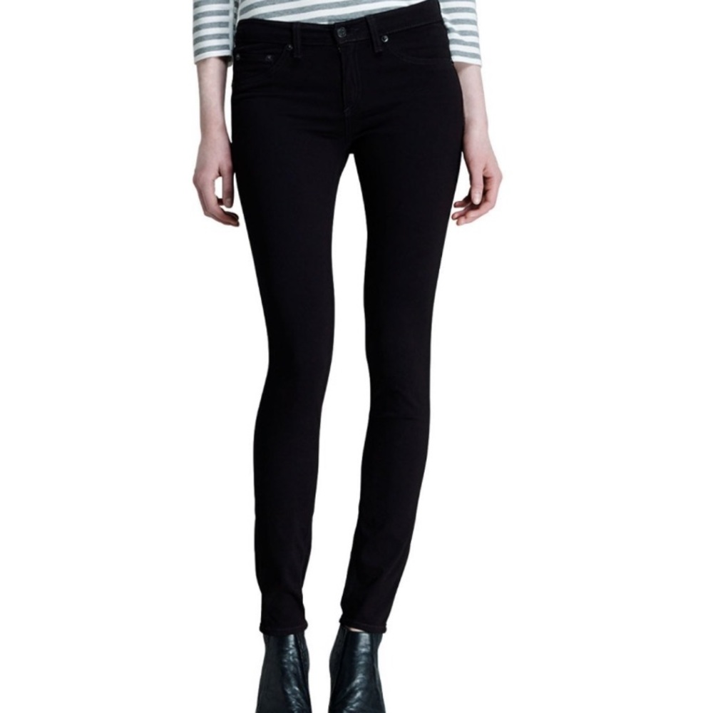 Rag & Bone High Rise Black Skinny Jeans